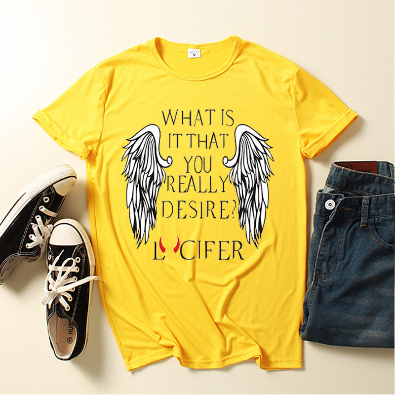 Womens Short Sleeve Angel Wings T-Shirt