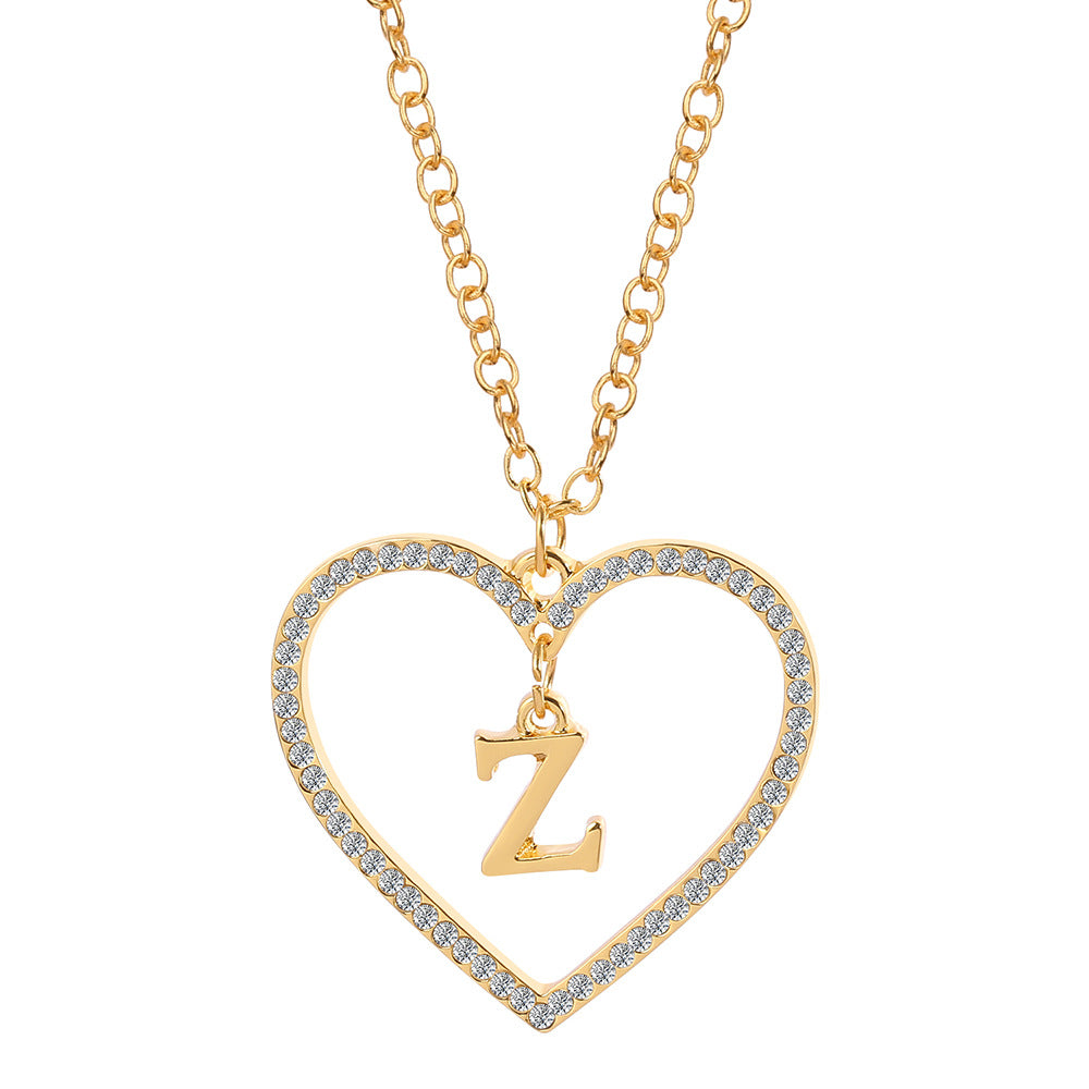26 Letter Zircon Love Pendant Clavicle Chain
