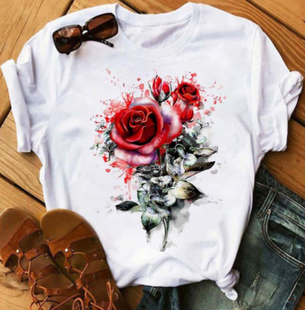 Floral Print T-Shirt Womens