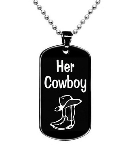 Her Cowboy His Angel  Necklace