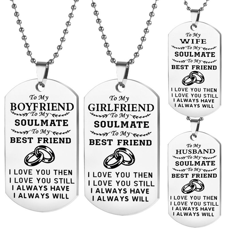 Silver Pendant Necklace or Keychain For Couples