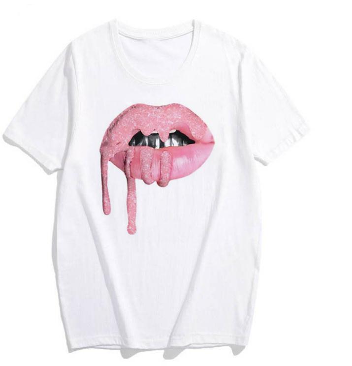 Short-Sleeved Women's Lips T-Shirt