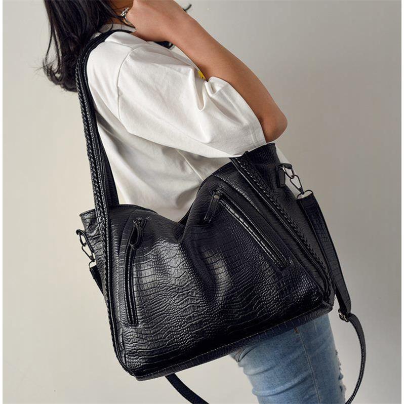 Women's Large Capacity Leather Shoulder Tote Bag
