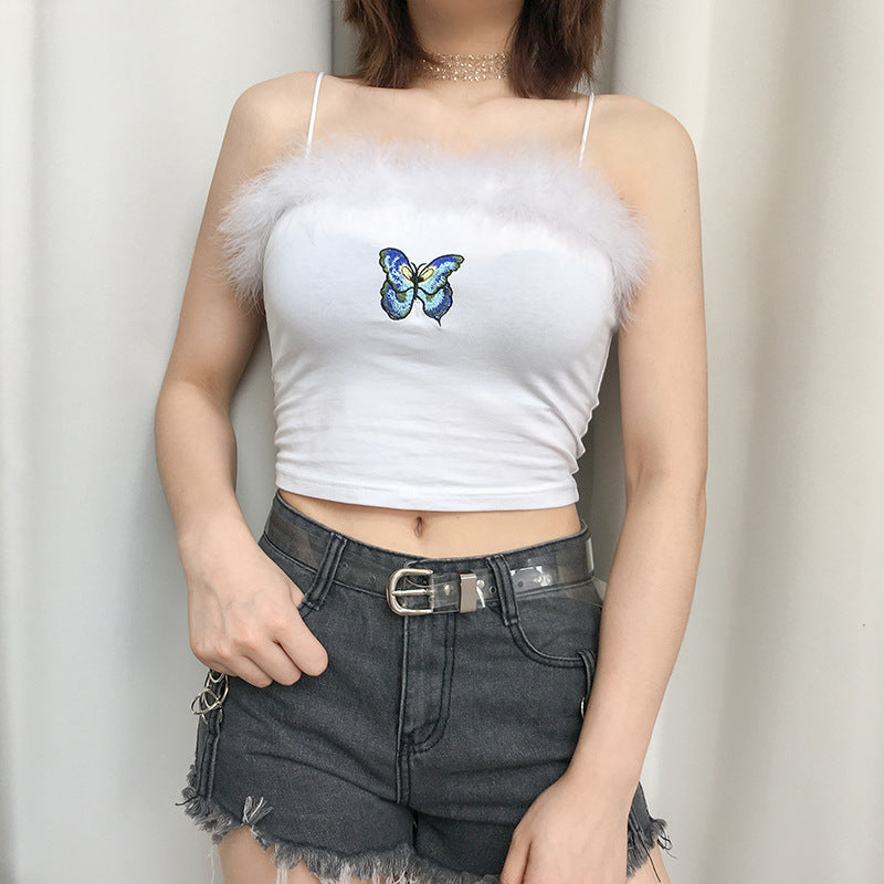 Butterfly Print Crop Top