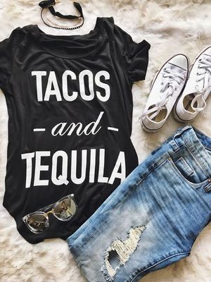 Tacos Tequila Womens T-Shirt 