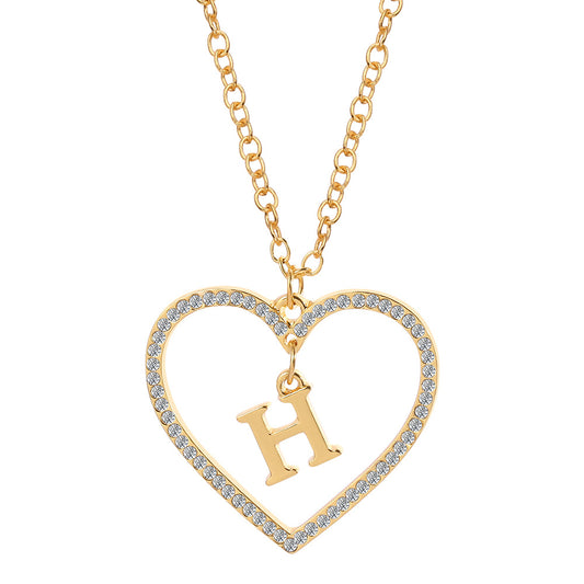 26 Letter Zircon Love Pendant Clavicle Chain