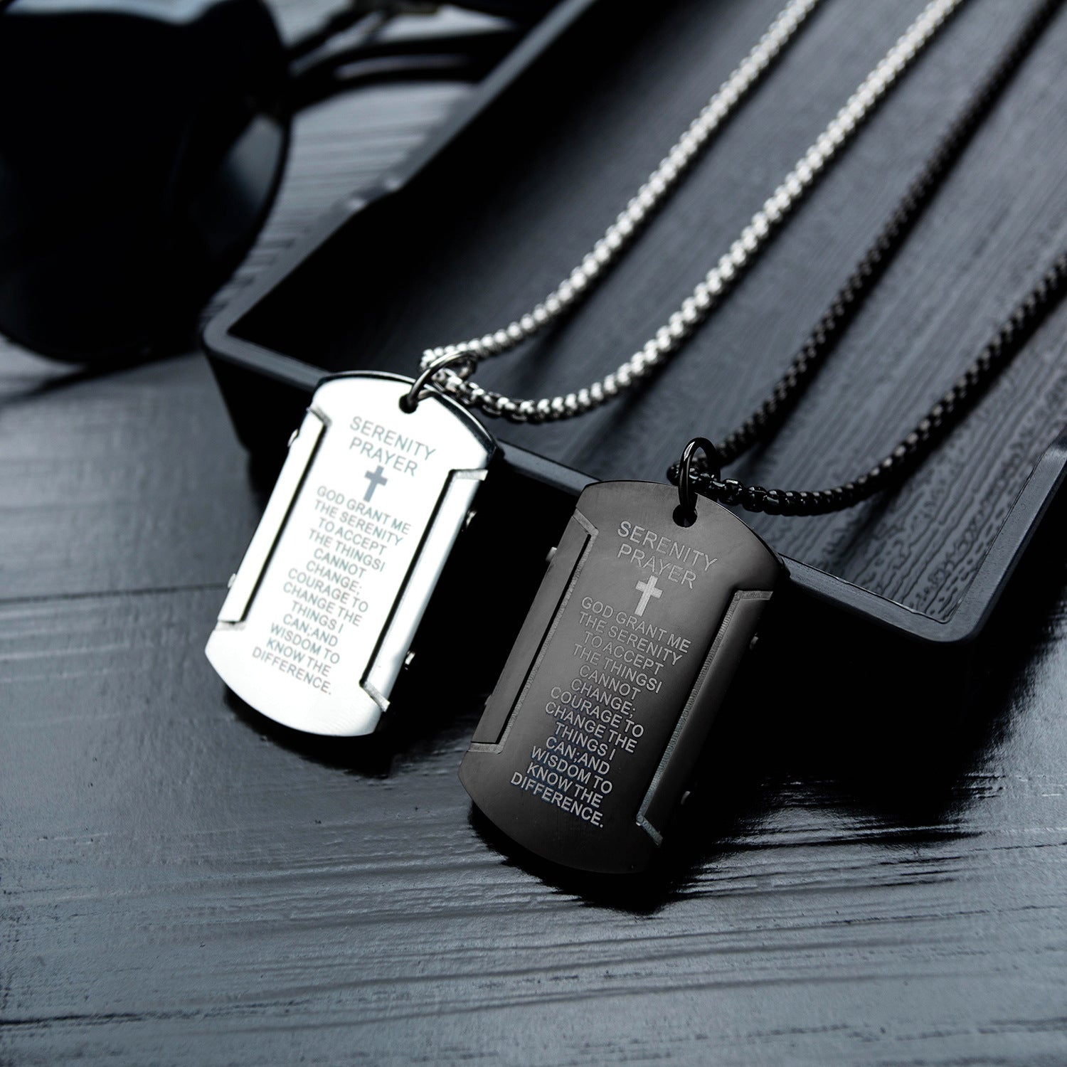 Stainless Steel Men s Serenitry Prayer Pendant