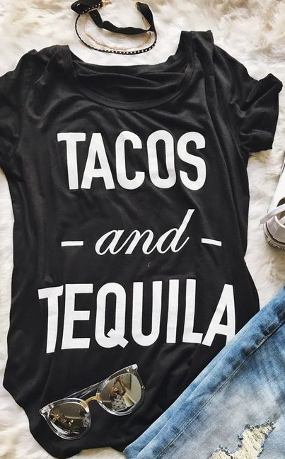 Tacos Tequila Womens T-Shirt 