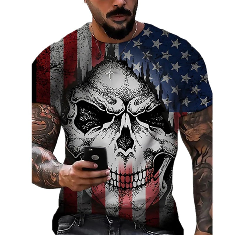 American flag skull shirt