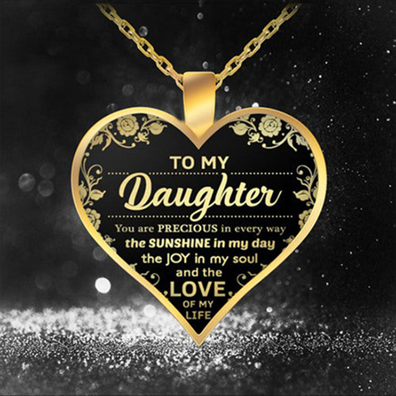 To My Daughter You Are The Sunshine Heart Pendant Necklace