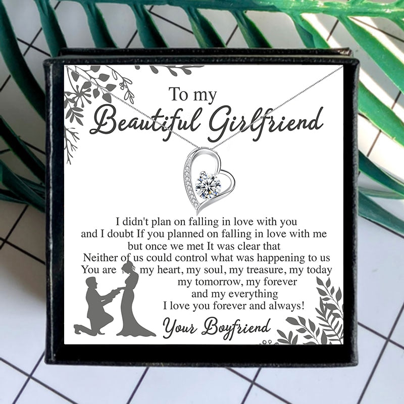 To My Beautiful Gilfriend Love Message Jewelry Box