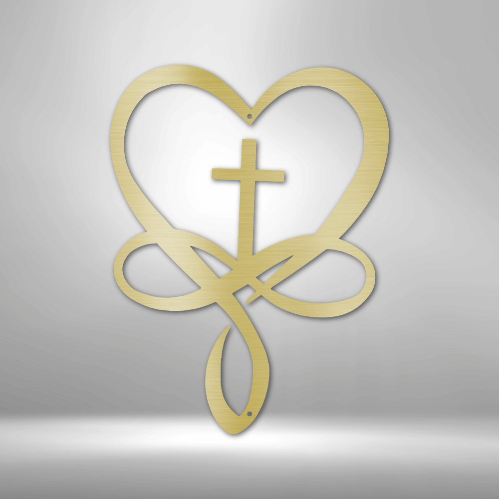 Love Infinity Cross - Steel Sign