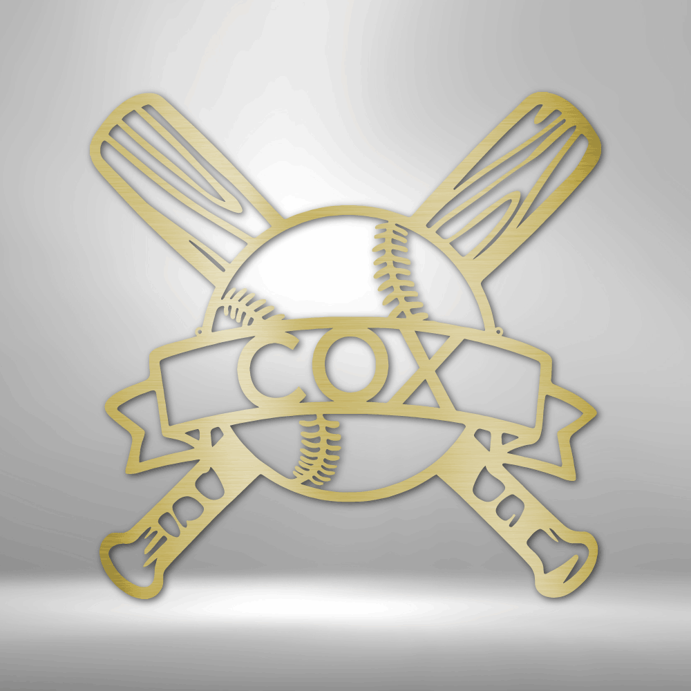 Baseball Monogram - Metal Sign