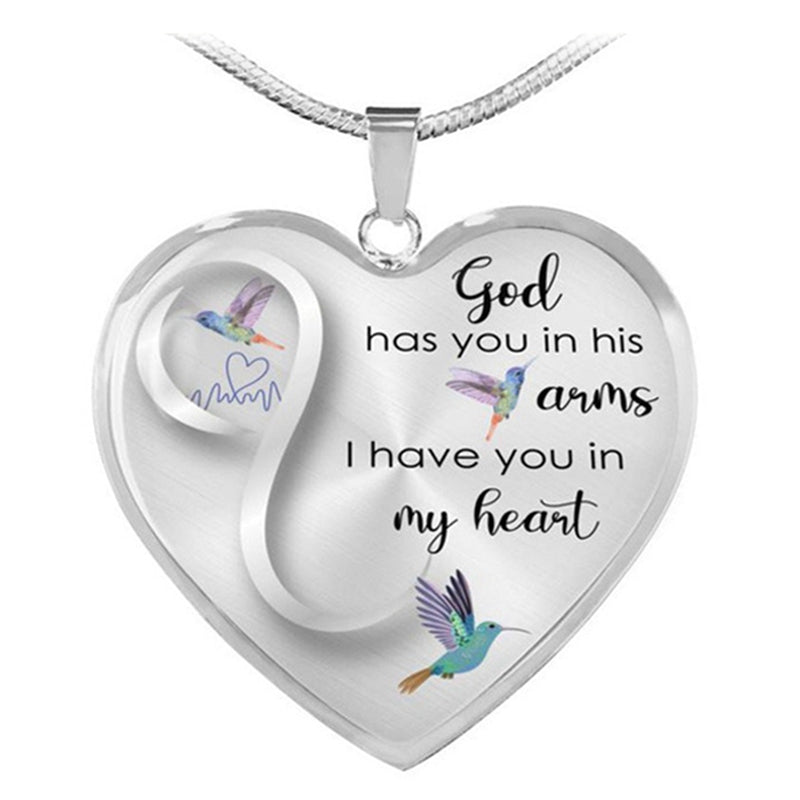 Hummingbird Memorial Heart Necklace