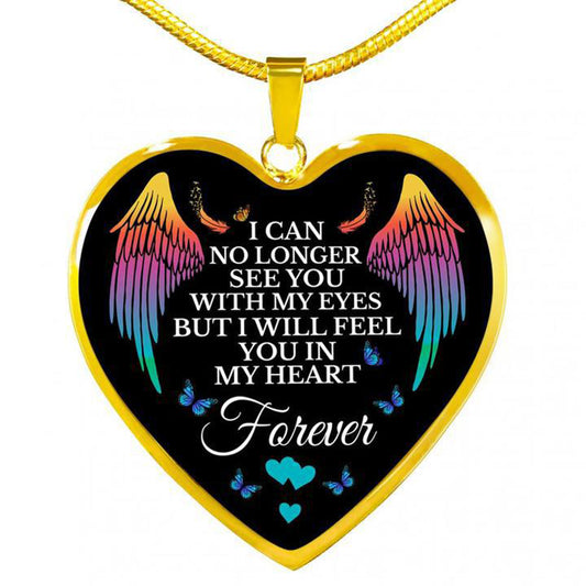 Angel Wings Heart Pendant Necklace