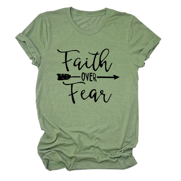 Women's Casual Faith Over Fear T-Shirt