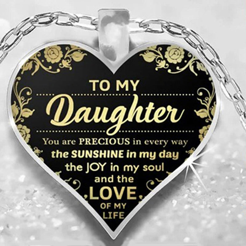 To My Daughter You Are The Sunshine Heart Pendant Necklace